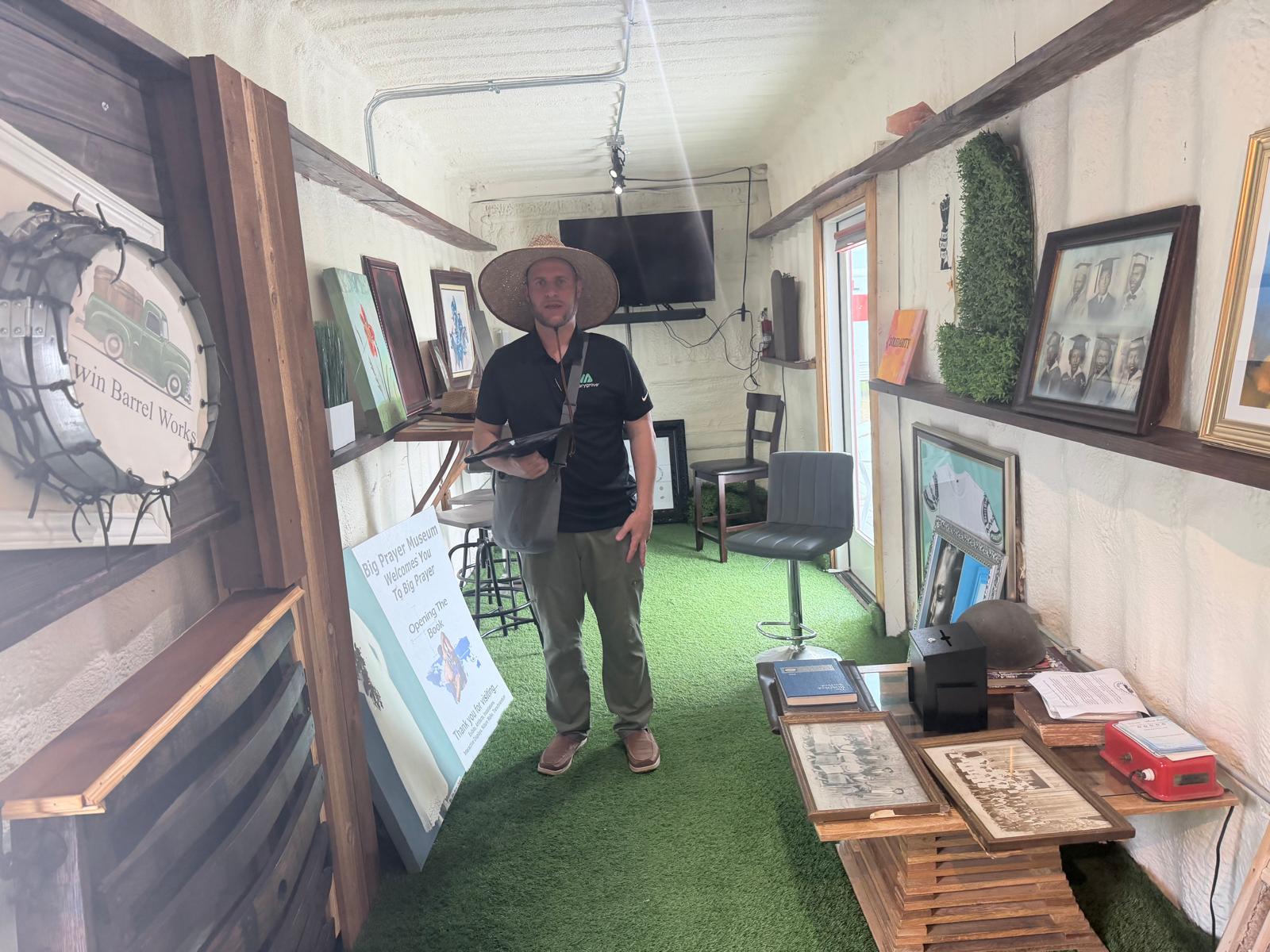 Visitors reflecting on the collection